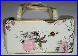 Childs vintage music box purse hand bag travel print