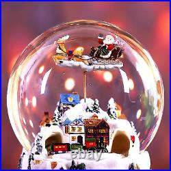 Christmas Snow Room Flying Deer Crystal Ball Music Box The Little Train Can Rota