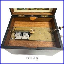 Circa. 1870s Victorian Antique SYMPHONION Hand-wound music box with 33 discs