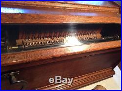 Circa 1900 Grand Roller Organ 32 Note Music Box withMusic Cob (13 1/4)