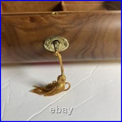 Classic Style Burl-Elm with Rosewood/Walnut Border Musical Jewelry Box