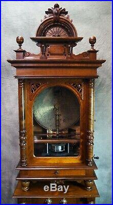Coin Operated Antique Upright Polyphon Disc Music Box