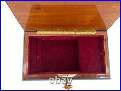 Collectible Reuge Sainte-Croix Swiss Music Box, Fine Woods Inlaid Varnished Hand