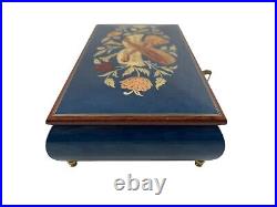 Collectible Reuge Sainte-Croix Swiss Music Box, Fine Woods Inlaid Varnished Hand