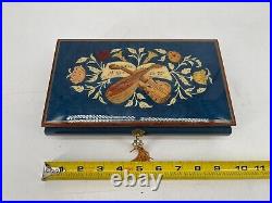 Collectible Reuge Sainte-Croix Swiss Music Box, Fine Woods Inlaid Varnished Hand