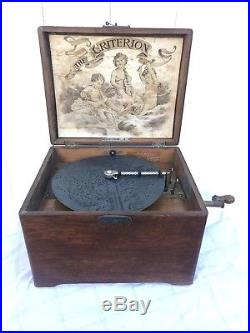 Criterion 1 Disc Music Box-Circa 19th Century WORKS GREAT