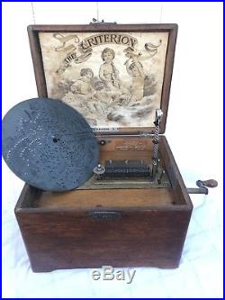 Criterion 1 Disc Music Box-Circa 19th Century WORKS GREAT