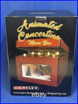 Crosley Gold Label Mr Christmas Animated Concertina Music Box Skating Scene