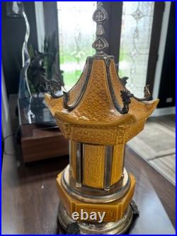 DEFECTIVE Rare Pagoda Reuge Porcelain Musical Lipstick Cigarette Carous G3D