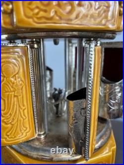 DEFECTIVE Rare Pagoda Reuge Porcelain Musical Lipstick Cigarette Carous G3D