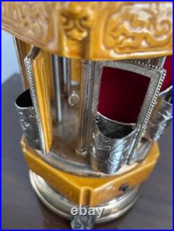 DEFECTIVE Rare Pagoda Reuge Porcelain Musical Lipstick Cigarette Carous G3D