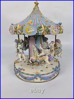 Danbury Mint Dreamsicles Carousel 2004 By Kristin angels horses top wind