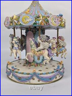 Danbury Mint Dreamsicles Carousel 2004 By Kristin angels horses top wind