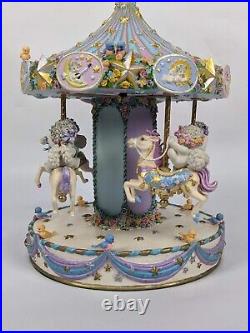 Danbury Mint Dreamsicles Carousel 2004 By Kristin angels horses top wind