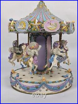 Danbury Mint Dreamsicles Carousel 2004 By Kristin angels horses top wind