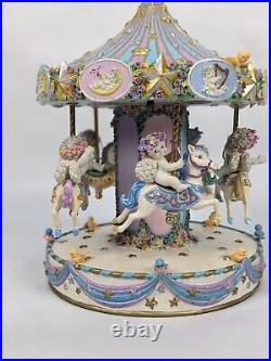 Danbury Mint Dreamsicles Carousel 2004 By Kristin angels horses top wind