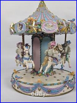 Danbury Mint Dreamsicles Carousel 2004 By Kristin angels horses top wind