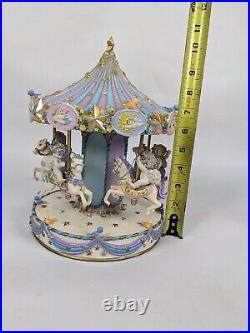 Danbury Mint Dreamsicles Carousel 2004 By Kristin angels horses top wind