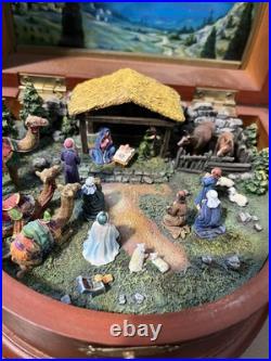 Danbury Mint Lot 4 Music Box 3 Unique Nativity 1 White Christmas Wood Distressed