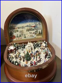 Danbury Mint Lot 4 Music Box 3 Unique Nativity 1 White Christmas Wood Distressed