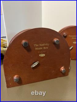 Danbury Mint Lot 4 Music Box 3 Unique Nativity 1 White Christmas Wood Distressed
