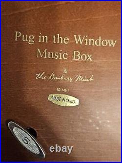 Danbury Mint Pug In The Window Christmas Music Box HTF & Mint