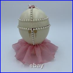 Dancing BOLS Bottle Ballerina Inside Ostrich Egg Jewelry Music Box Works READ