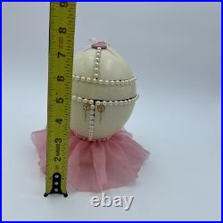 Dancing BOLS Bottle Ballerina Inside Ostrich Egg Jewelry Music Box Works READ