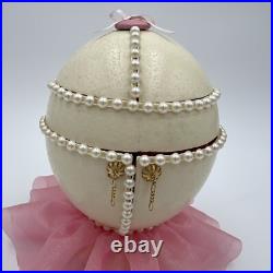 Dancing BOLS Bottle Ballerina Inside Ostrich Egg Jewelry Music Box Works READ