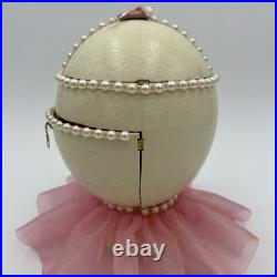 Dancing BOLS Bottle Ballerina Inside Ostrich Egg Jewelry Music Box Works READ