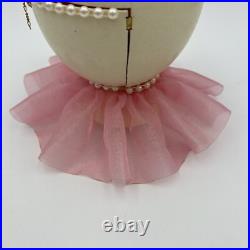 Dancing BOLS Bottle Ballerina Inside Ostrich Egg Jewelry Music Box Works READ