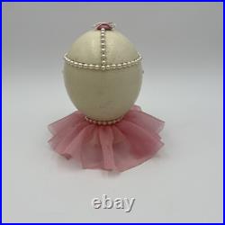 Dancing BOLS Bottle Ballerina Inside Ostrich Egg Jewelry Music Box Works READ