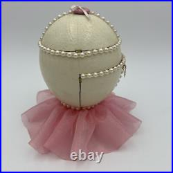 Dancing BOLS Bottle Ballerina Inside Ostrich Egg Jewelry Music Box Works READ