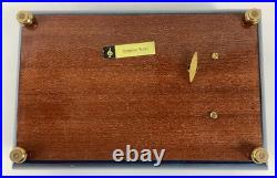 Dancing Ballerinas Locking Music Box Jewelry Box Wood Inlay Blue withKey Emperor W