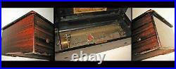 Dated 1876 (8) SONG Swiss 13 Lg Cylinder Lyre MUSIC BOX -Top withINLAID SCENE