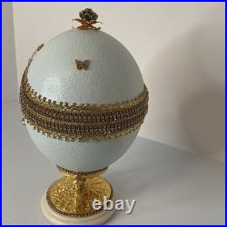 Decorative Signed Egg Music Box Plays Memories Vintage