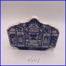 Delft Blue Style Ceramic Wind-Up Music Box, Carl Frei Organ