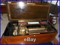 Ducommun Geneve 14 Interchangeable Cylinder Music Box Marquetry Inlaid Case