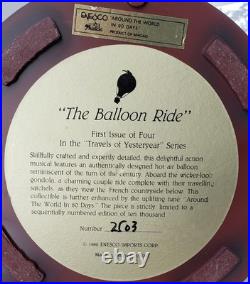 ENESCO The Balloon Ride 1986 Action Music Box Travels of Yesteryear Series