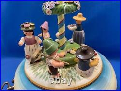 ERZGEBIRGE Spring Music Box Children May Pole Wood Germany KWO Reuge Romance