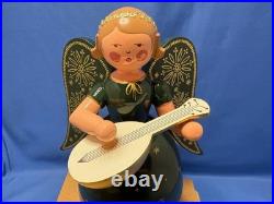 ERZGEBIRGE Ulbricht REUGE Christmas Music Box Green Angel Wood Germany Box