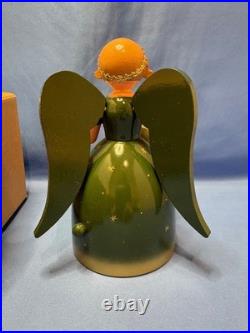 ERZGEBIRGE Ulbricht REUGE Christmas Music Box Green Angel Wood Germany Box