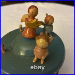ERZGEBIRGE Wendt Kuhn THORENS Music Box Angel Orchestra Wood Germany 1940s
