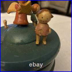 ERZGEBIRGE Wendt Kuhn THORENS Music Box Angel Orchestra Wood Germany 1940s