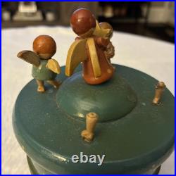 ERZGEBIRGE Wendt Kuhn THORENS Music Box Angel Orchestra Wood Germany 1940s