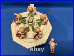 ERZGEBIRGE Wendt Kuhn THORENS Music Box Angel Orchestra Wood Germany 1980s