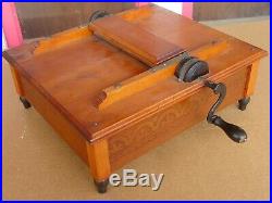 ESTATE FRESH! Old Antique TABLE TOP ROLLER ORGAN MUSIC BOX with Hinged Roll Cover