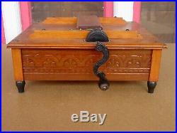 ESTATE FRESH! Old Antique TABLE TOP ROLLER ORGAN MUSIC BOX with Hinged Roll Cover