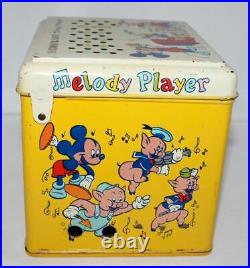 EX! DISNEYLAND 1950s MELODY PLAYER MUSICAL TOY+7 MUSIC ROLLS-WORKS GREAT