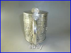 EXC. Rare Vintage Reuge Music Box Large Sterling Pewter Beer stein Musical Cup